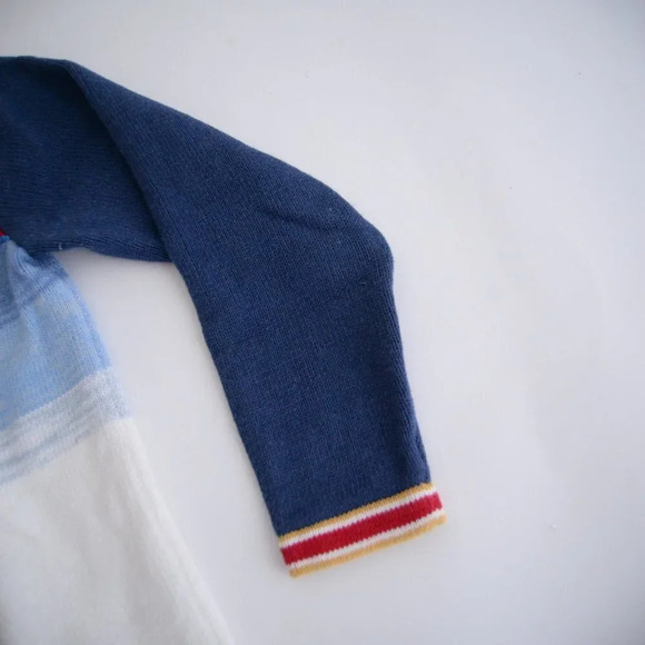 Vintage Storybook Knits Blue & White Stars Knit Embroidered Cardigan Sweater S - Picture 5 of 12